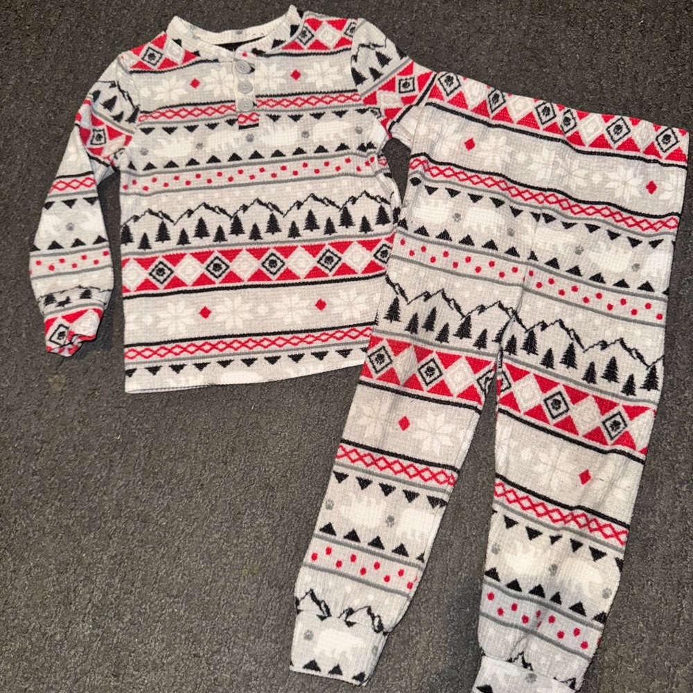 Dream Life Cozy Kids Pajamas in Red and Gray